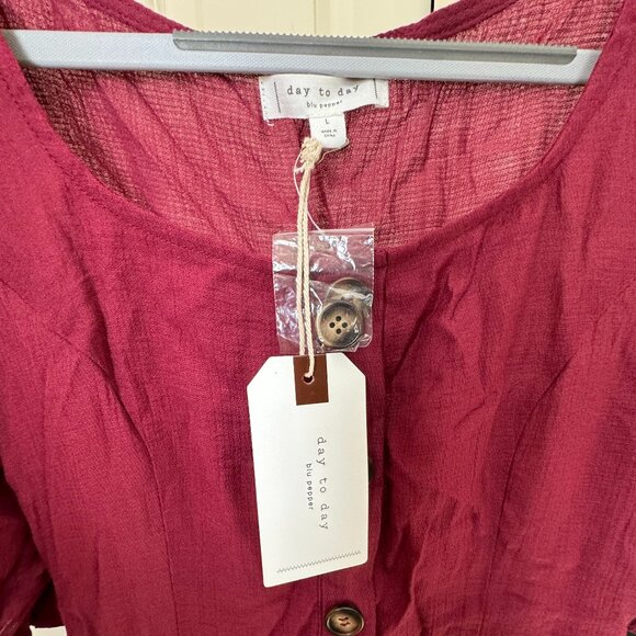 Lulu’s NOAH BURGUNDY FLOUNCE SLEEVE MINI DRESS - Picture 5 of 8